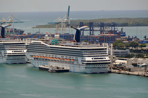 Carnival Valor Docked at Miami Cruise Terminal - Port of Miami